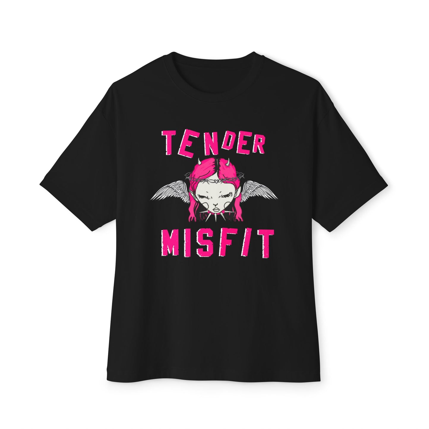 Tender Misfit Unisex Oversized Tee - black